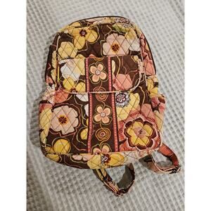 Vera Bradley Buttercup Medium backpack 13" Floral Retired Flower Brown Yellow
